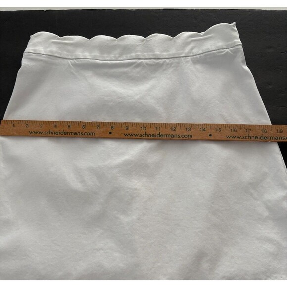 J. McLaughlin Cameron A-Line Skirt Size 10 White Scalloped Hem Nautical Coastal - Picture 7 of 12
